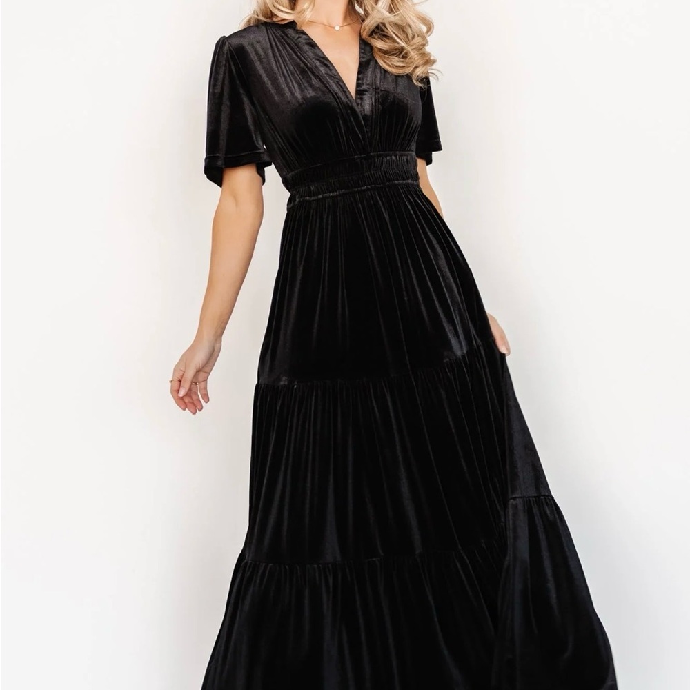 Baltic Born Black Velvet Maxi Dress